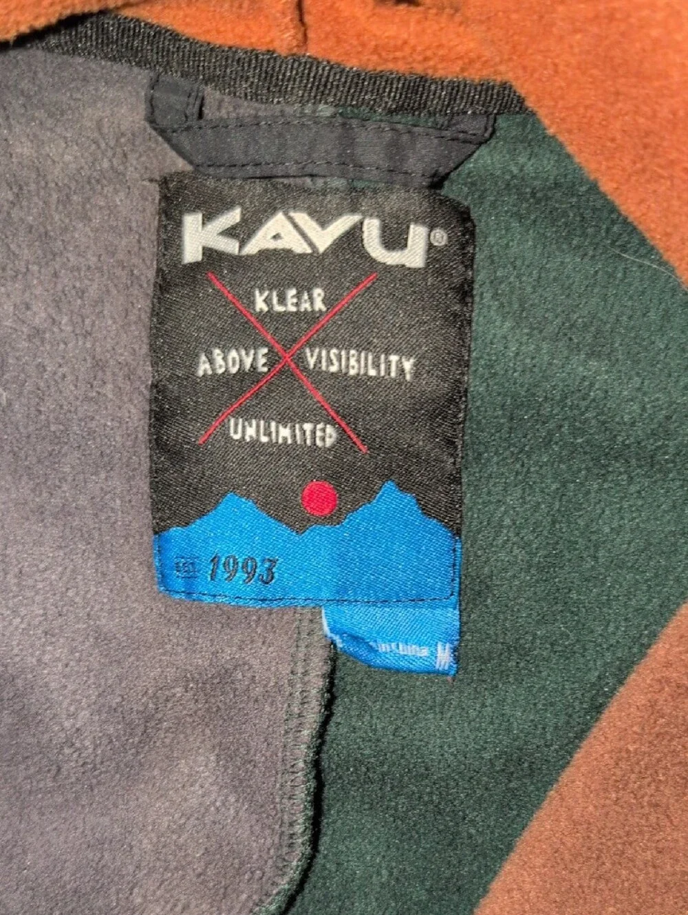 Kavu Colorblock Fleece One-Piece Jumpsuit Green Brown Black